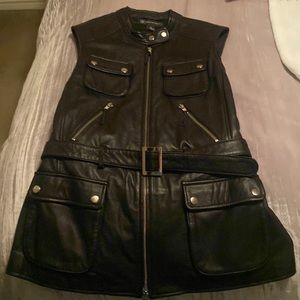 INC XL 100% Leather Moto Vest